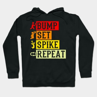 Bump Set Spike Repeat Volleyball Shirt For Girls Teens Women Hoodie